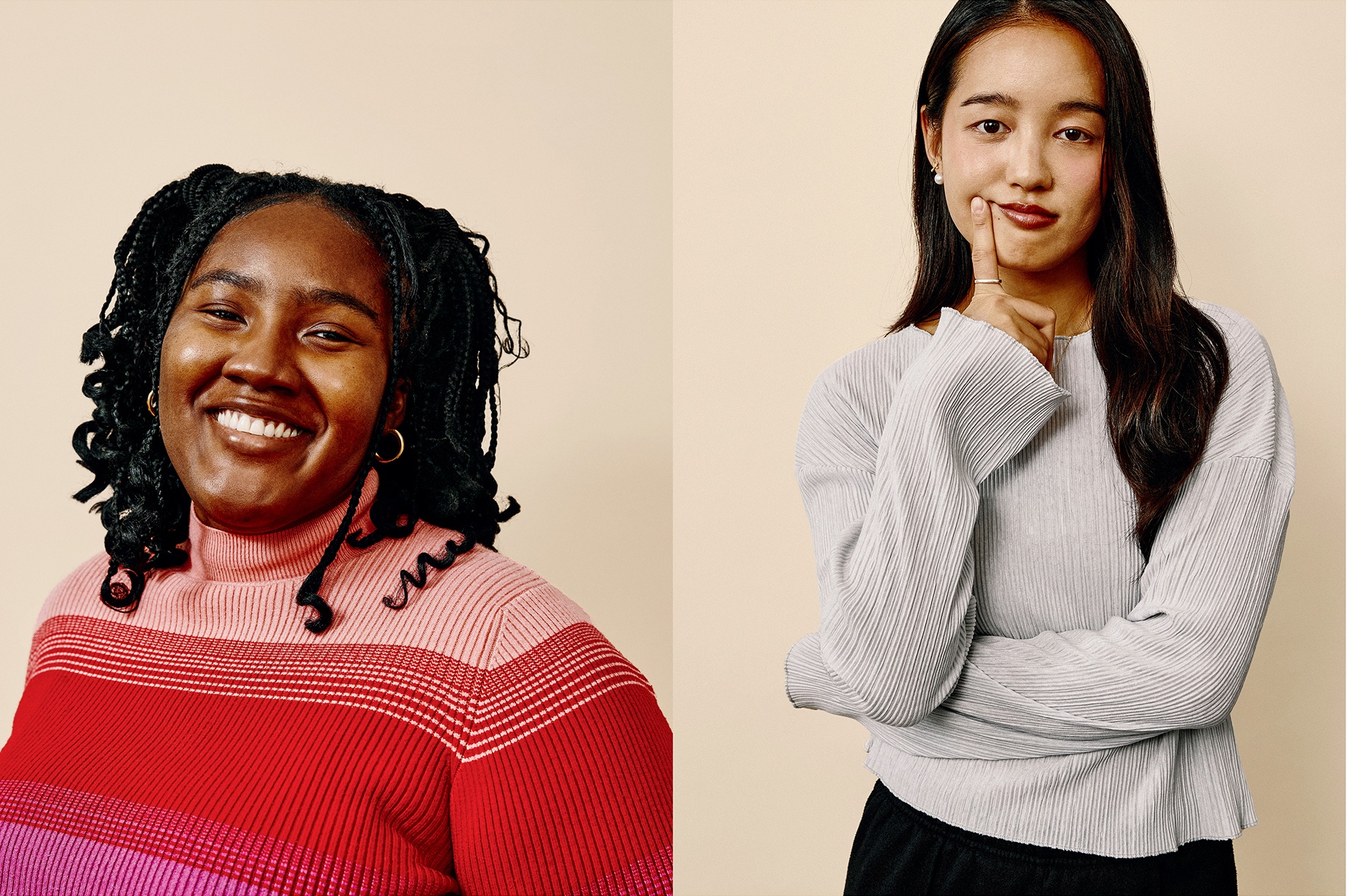 diptych portrait of Georga-Kay Whyte and Kaiti Yoo